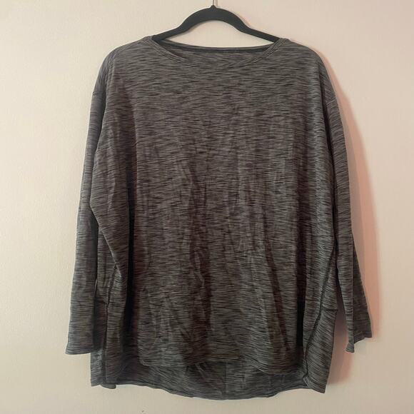Lululemon Back In Action Heathered Gray Long Sleeve Shirt Women's size 10 - Picture 2 of 8